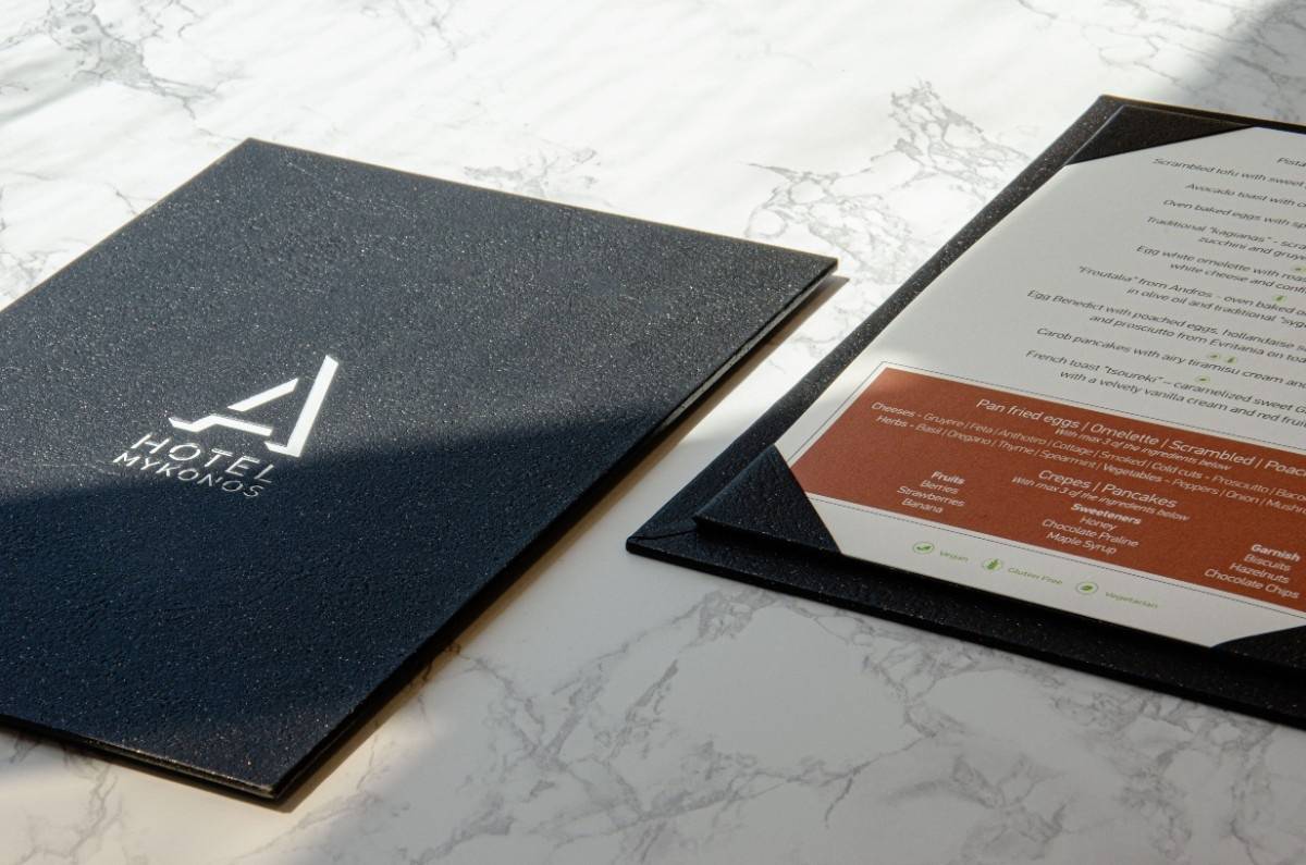 Board menu desserts breakfast ahotel