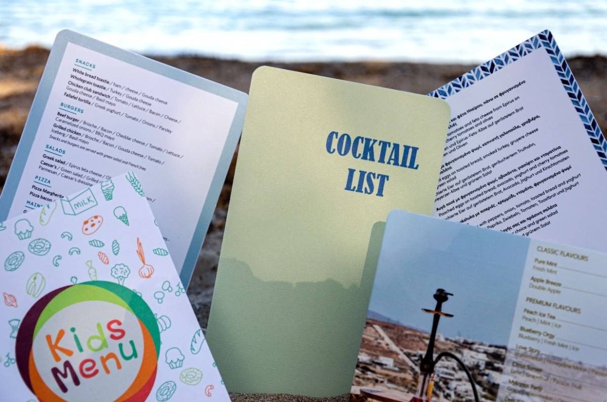 board menu Pool indigo marbella