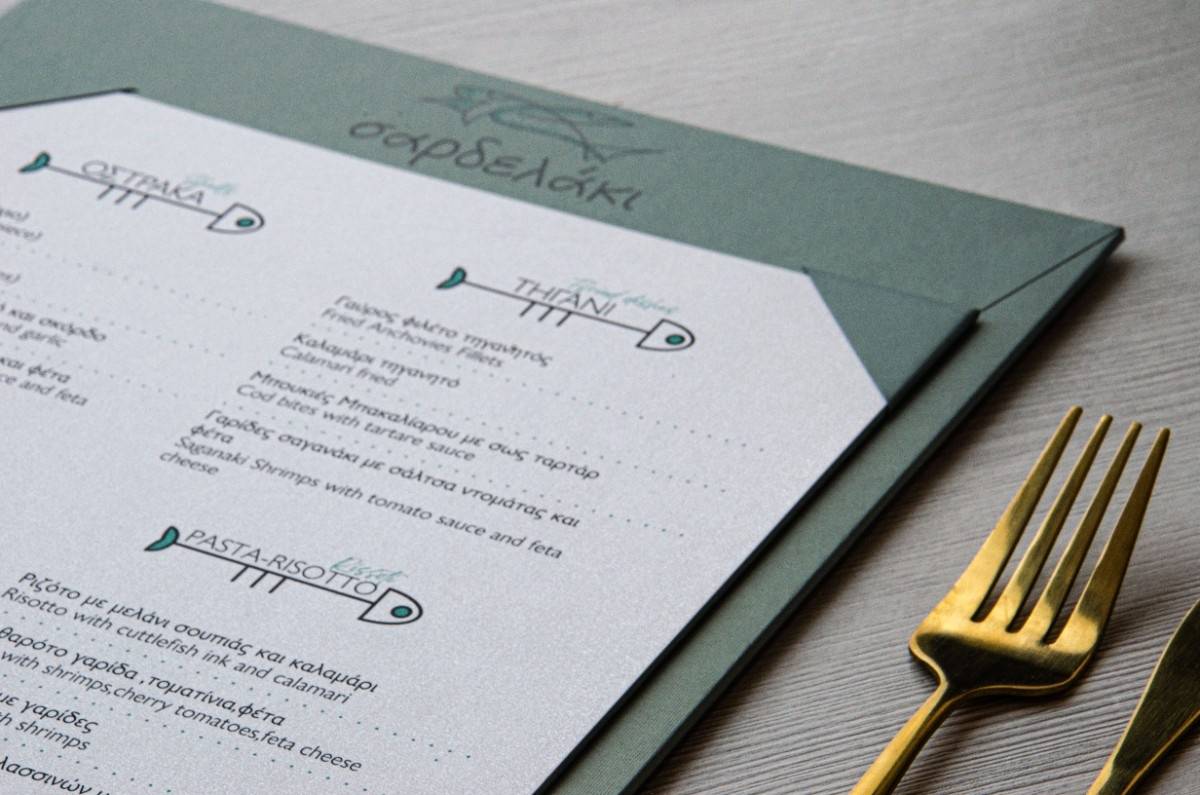 board menu food sardelaki