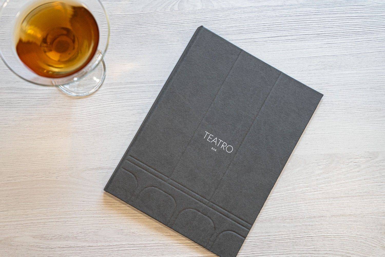 hard cover menu bev bar teatro ikos
