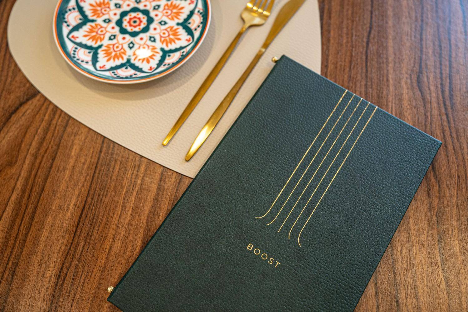 hard cover menu breakfast boost