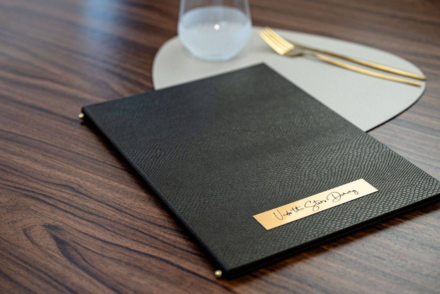 hard cover menu food mykonos bliss