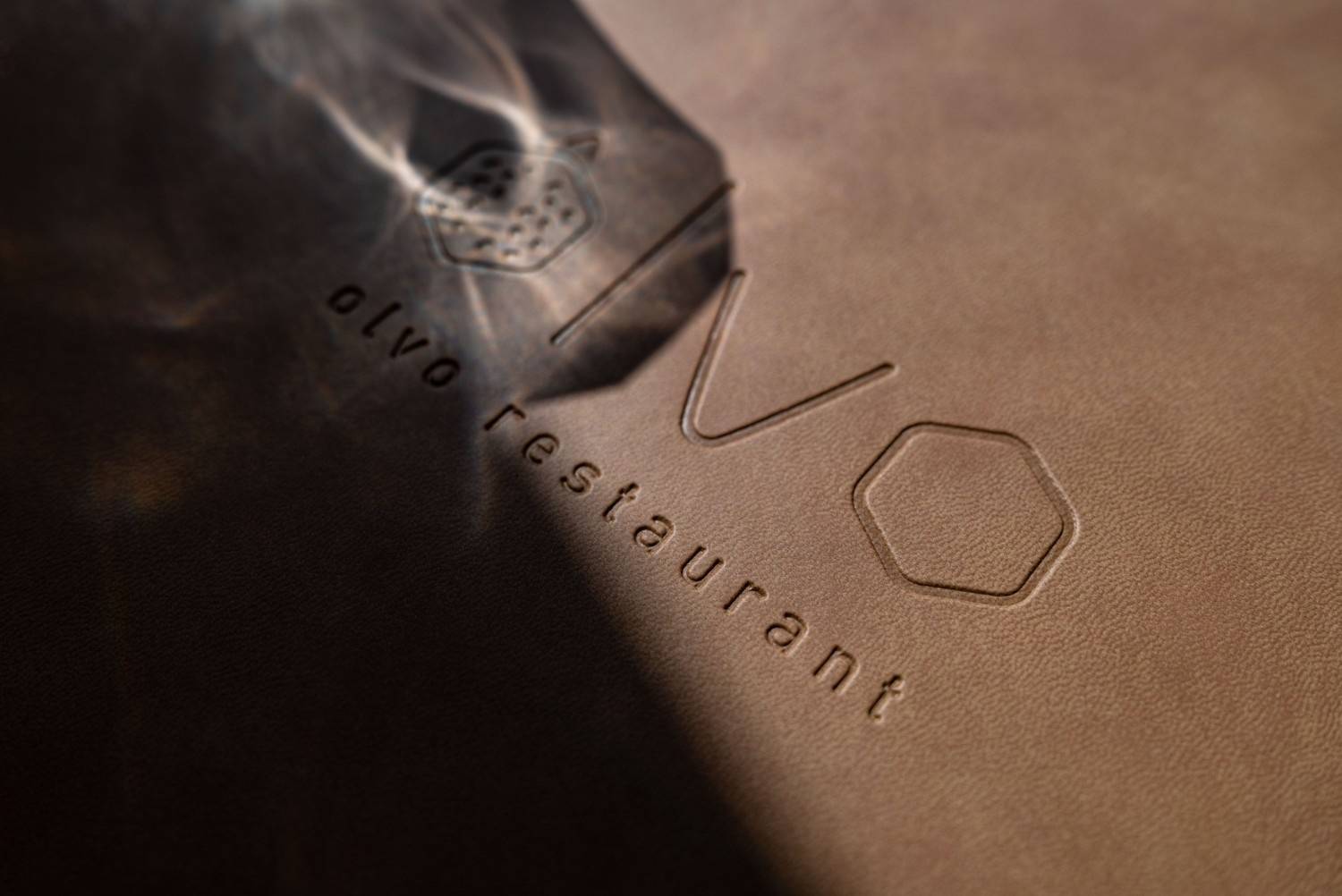 hard cover menu food olvo restaurant