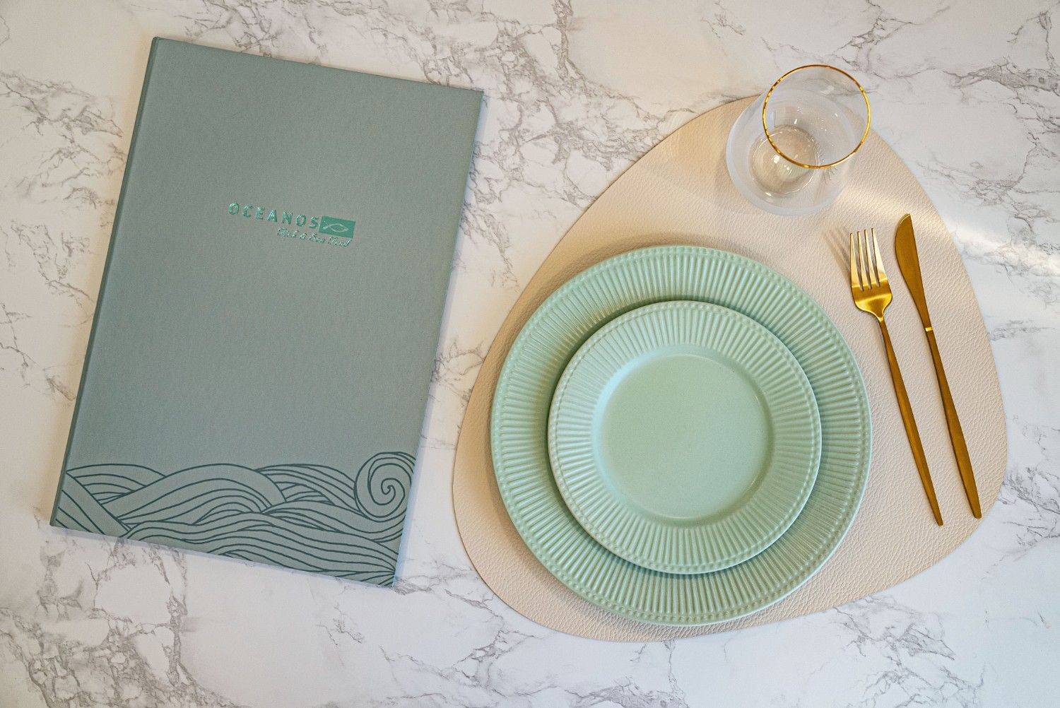 hard cover menu food oceanos