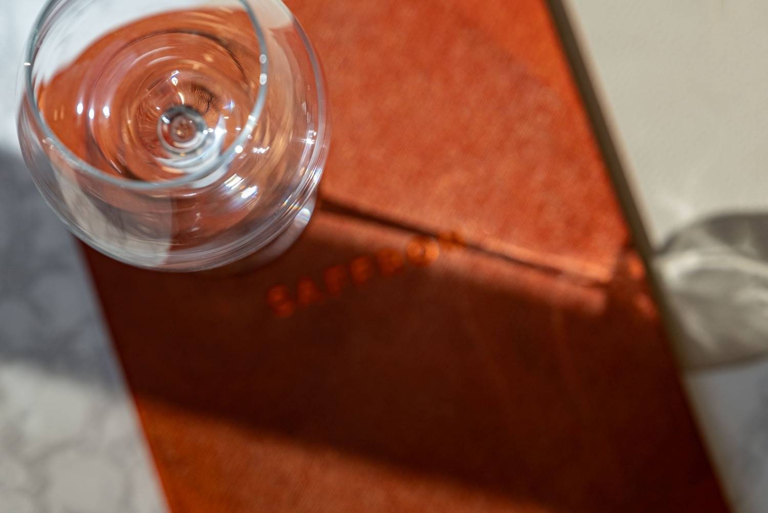 hard cover menu wine saffron marbella
