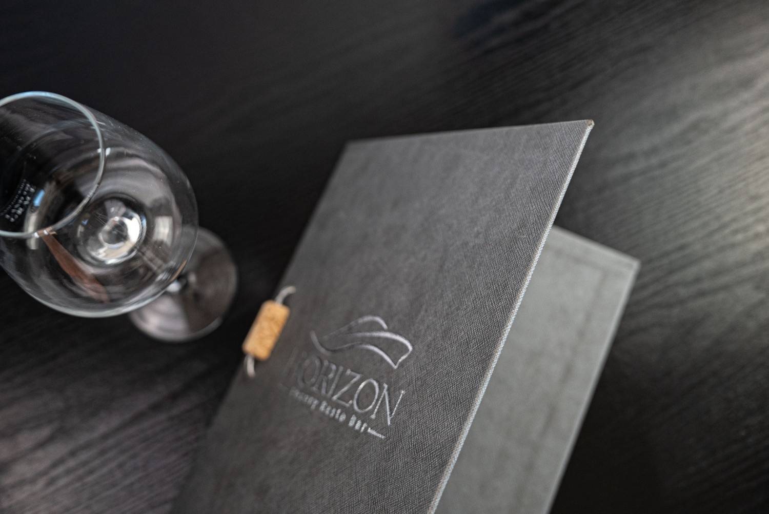 hard cover menu wine horizon