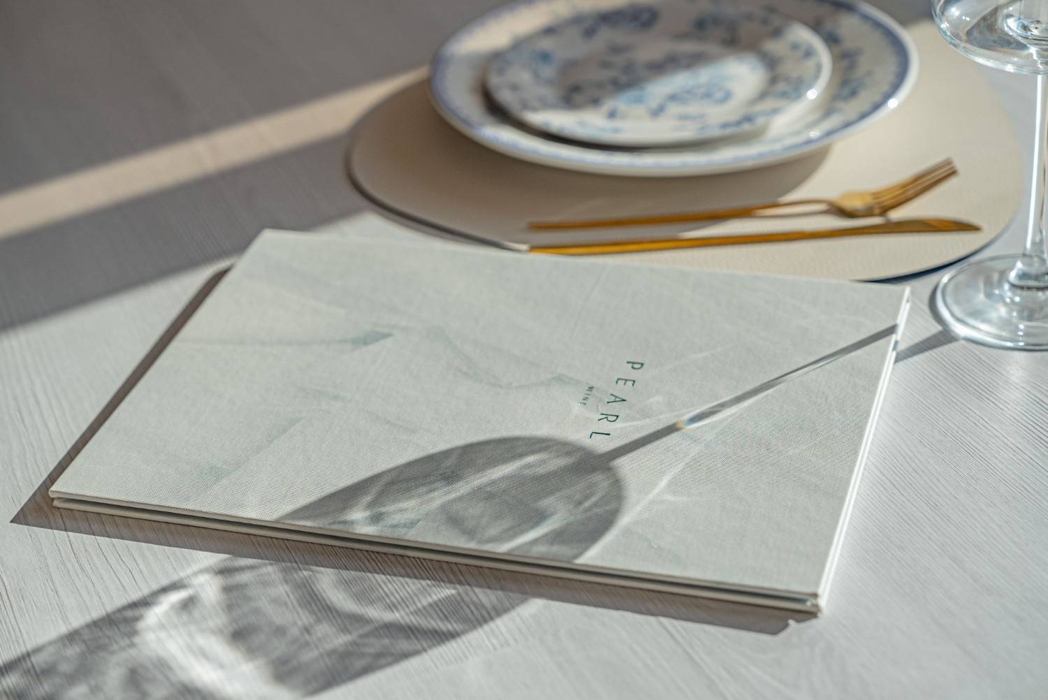 hard cover menu wine pearl marbella