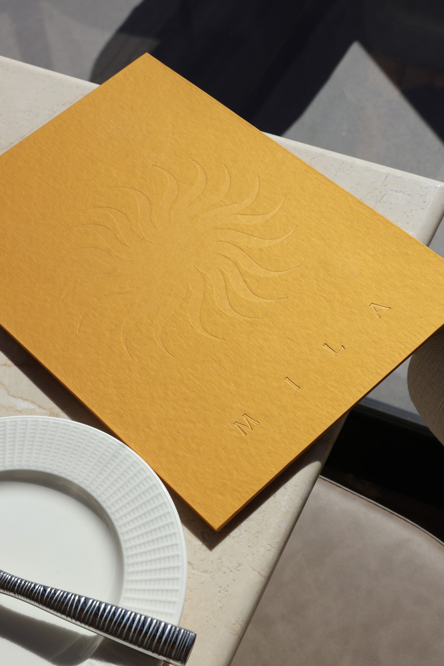 menu on table
